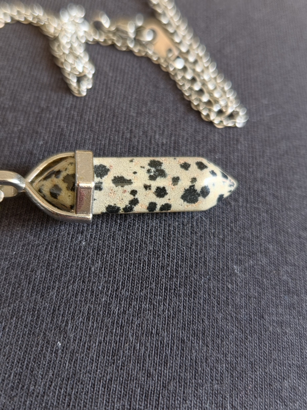 Dalmation Jasper Point Pendant Necklace